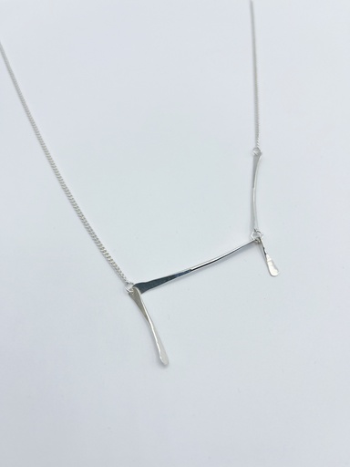 [K1.23 Silver] NECKLACE LASSO TWISTED BONE K1.23 Silver