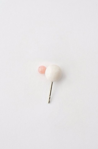 [O19.7 Rose Quartz & Ivory] EARRINGS Mussels & Muscels O19.7 Rose Quartz & Ivory