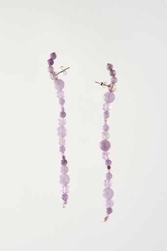 [O19.11 Amethyst] EARRINGS Mussels & Muscels O19.11 Amethyst