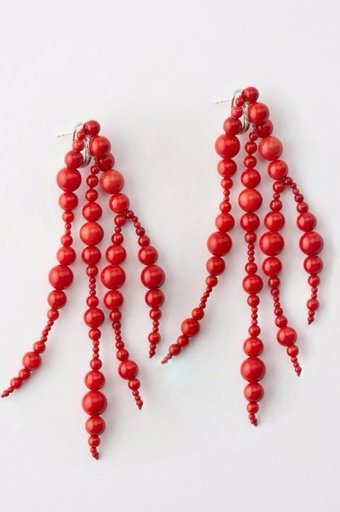 [O19.13 Coral] EARRINGS Mussels & Muscels O19.13 Coral 