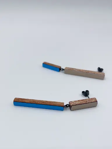 [O40.61 blue gold] Earrings Karen Vanmol 