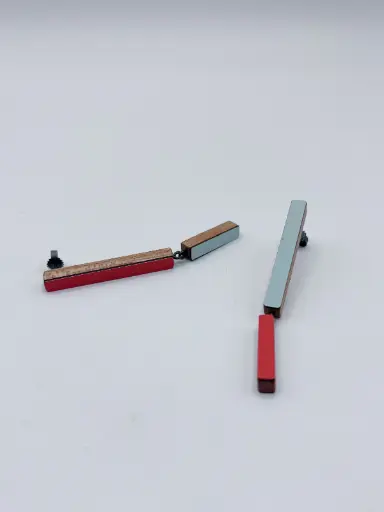 [O40.61 light blue red] EARRINGS Karen Vanmol 