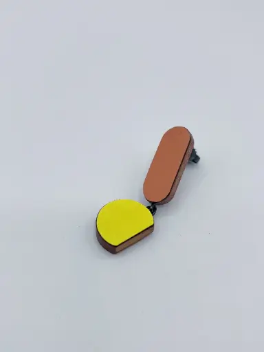 [O40.79 bruin geel] Earring Karen Vanmol