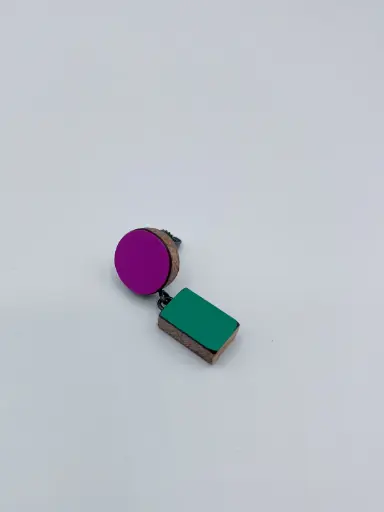 [O40.79 purple green] Earring Karen Vanmol