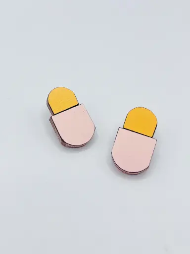 [O40.94 yellow rose] EARRINGS Karen Vanmol
