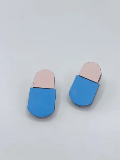 [O40.94 rose blue] EARRINGS Karen Vanmol 