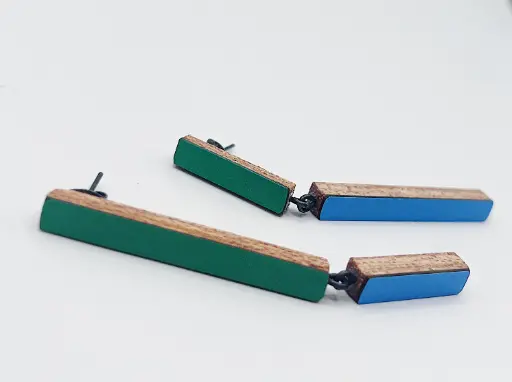 [O40.61 blue green] EARRINGS Karen Vanmol