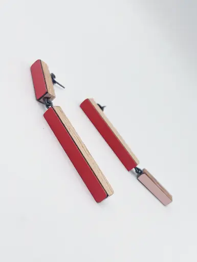 [O40.61 rose red] EARRINGS Karen Vanmol 