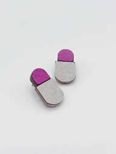 [O40.64 purple grey] EARRINGS Karen Vanmol