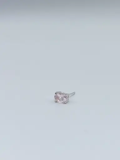 [O1.10 silver rose quarts] Earring LASSO