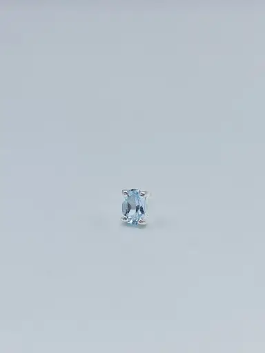 [O1.10 silver aquamarijn] Earring LASSO