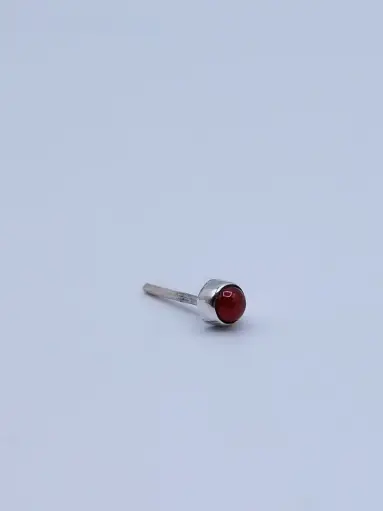[O1.34 silver red agate] Earring LASSO