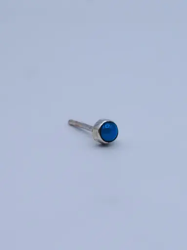 [O1.34 silver blue agate] Earring LASSO
