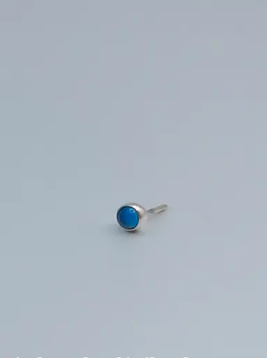 [O1.34 silver blue agate] Earring LASSO