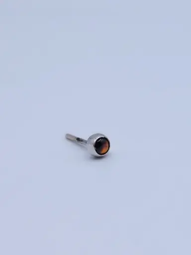 [O1.34 silver tigers eye] Earring LASSO