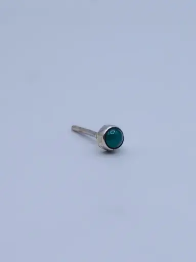 [O1.34 silver green agate] Earring LASSO
