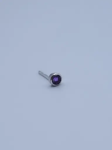 [O1.34 silver-amethist] Earring LASSO