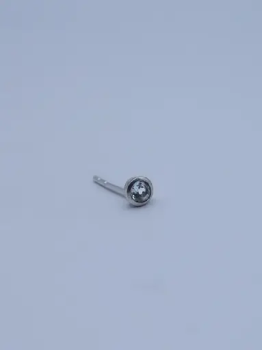 [O1.34 silver aquamarine] Earring LASSO