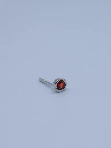 [O1.34 silver-garnet] Earring LASSO