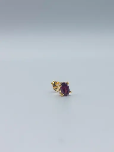 [O1.10 granaat verguld] Earring LASSO 