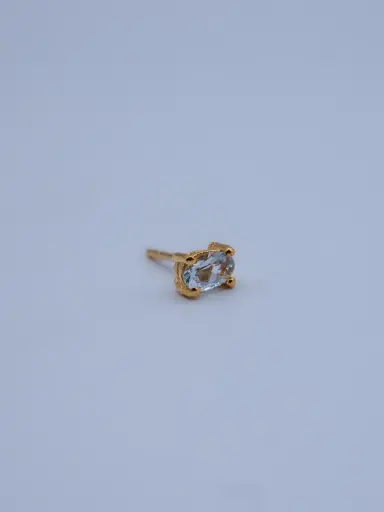 [O1.10 aquamarijn verguld] Earring LASSO
